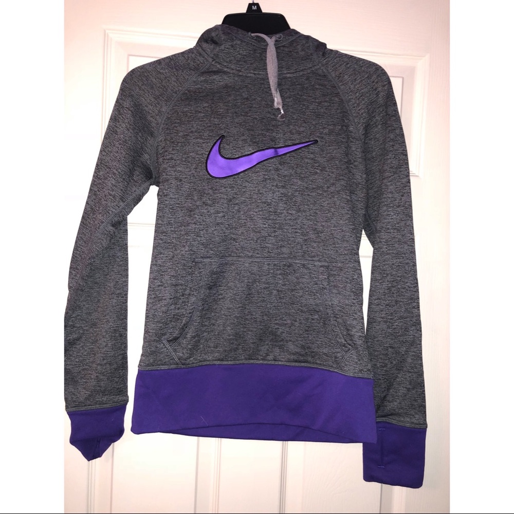 Grey & Purple Nike Thermafit Sweatshirt